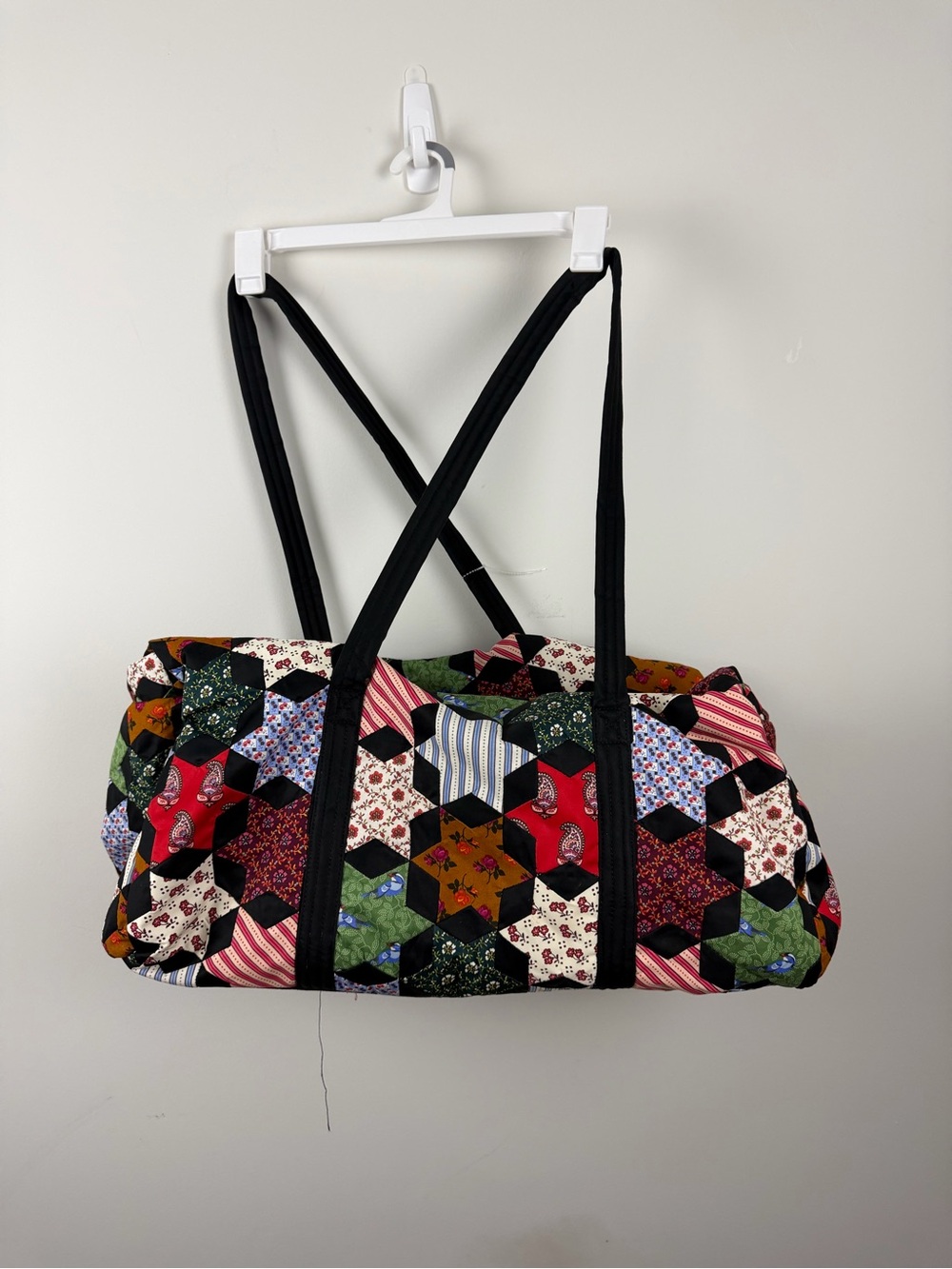 Vera Bradley Patchwork Quilted Travel Duffel in Multicolor with Black Straps
